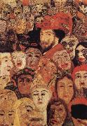 James Ensor Portrait of the Artist Sur rounded by Masks oil